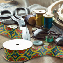 Boho Hippie Red Yellow Blue Vintag Tribal Ethnic