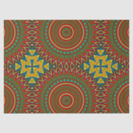 Boho Hippie Red Yellow Blue Vintag Tribal Ethnic Seidenpapier