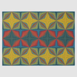 Boho Hippie Red Yellow Blue Vintag Tribal Ethnic Seidenpapier