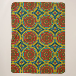 Boho-Hippie Rot Gelb Blau Vintage-Stammes-Ethnisch Sherpadecke