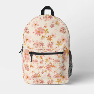 Boho hippie rustikale erdige natürliche Blume Bedruckter Rucksack
