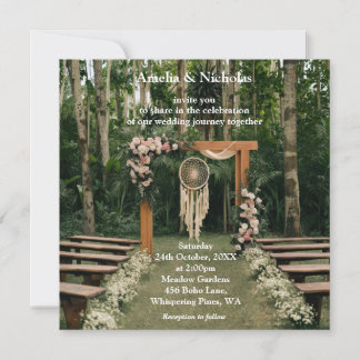 Boho Hippie Wedding Einladung