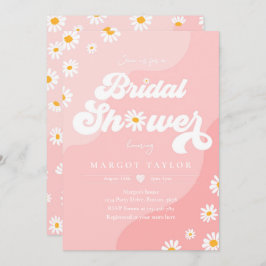 Boho Hippy Vibes Pink Daisy Festival Brautparty Einladung