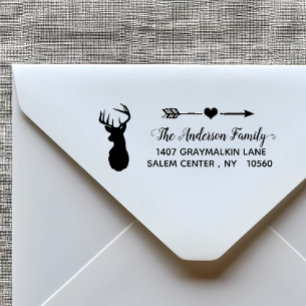 Boho-Hirsch-Kalligrafie-Adresse Familie Handschrif Permastempel