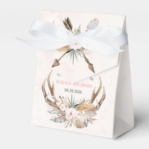 Boho-Hirschgeweih und Floralien Junggesellinnenabs Geschenkschachtel