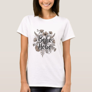 Boho hobo-neutrale Blume T-Shirt