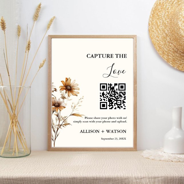 Boho Hochzeit Capture Liebe QR Code Hochzeit Foto Poster (Von Creator hochgeladen)