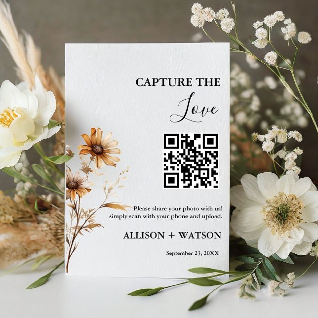 Boho Hochzeit Capture Liebe QR Code Hochzeit Foto Sockelschild (Von Creator hochgeladen)