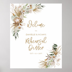 Boho Hochzeit im Herbst Probe Dinner Willkommen Poster
