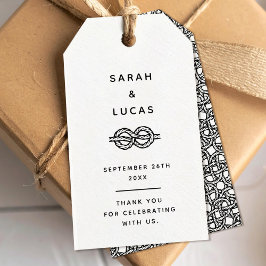 Boho Hochzeit oder Verlobung Gefallen Tag mit Knot Geschenkanhänger