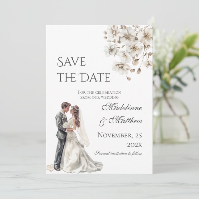 Boho-Hochzeit Save-the-Date-Karte Save The Date (Stehend Vorderseite)