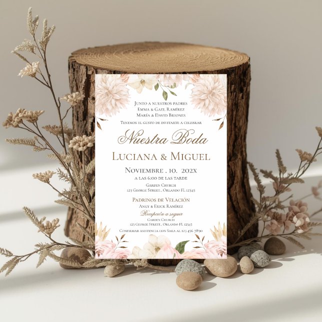 Boho-Hochzeitseinladung auf Spanisch Einladung (Von Creator hochgeladen)