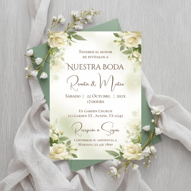 Boho-Hochzeitseinladung auf Spanisch Einladung (Von Creator hochgeladen)