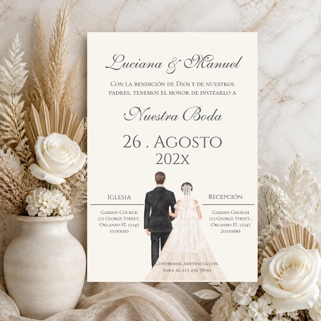 Boho-Hochzeitseinladung auf Spanisch Einladung (Von Creator hochgeladen)