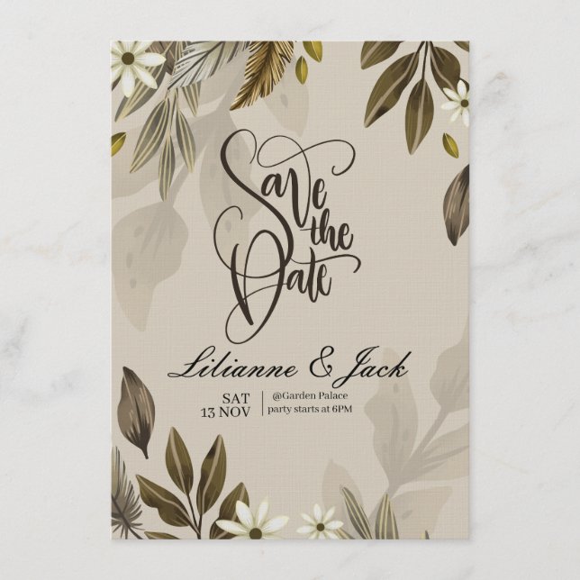 Boho-Hochzeitseinladung Einladung (Vorderseite)