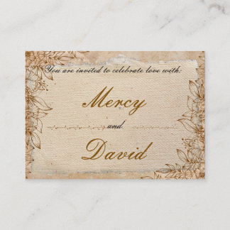 Boho-Hochzeitseinladungskarte Begleitkarte