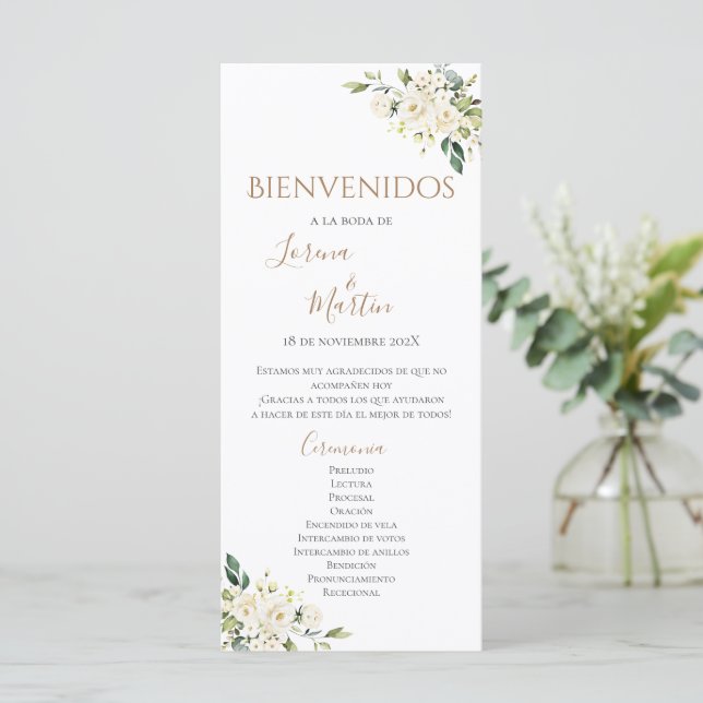 Boho Hochzeitsprogramm (Stehend Vorderseite)
