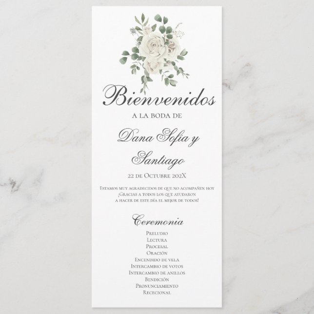Boho Hochzeitsprogramm Programm (Vorderseite)