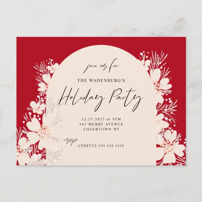 Boho Holiday Party in Desert Red Postkarte (Vorderseite)