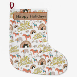 Boho Holiday Saison Großer Weihnachtsstrumpf