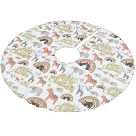 Boho Holiday Saison Polyester Weihnachtsbaumdecke