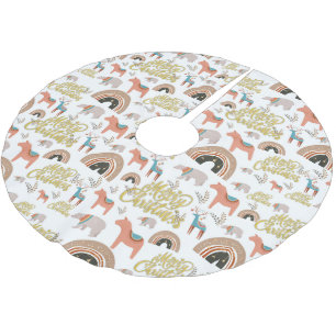 Boho Holiday Saison Polyester Weihnachtsbaumdecke