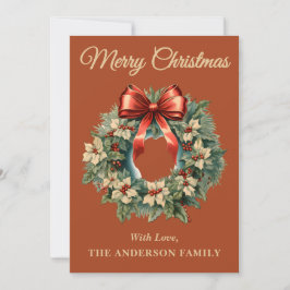 Boho Holly Berry Christmas Wreath Holiday Car Feiertagskarte