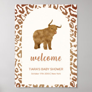 Boho Holy Cow Western Babydusche Willkommen Poster