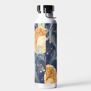 Boho-Holzoptik-Fächer und Navy-Feder-Botanik Trinkflasche