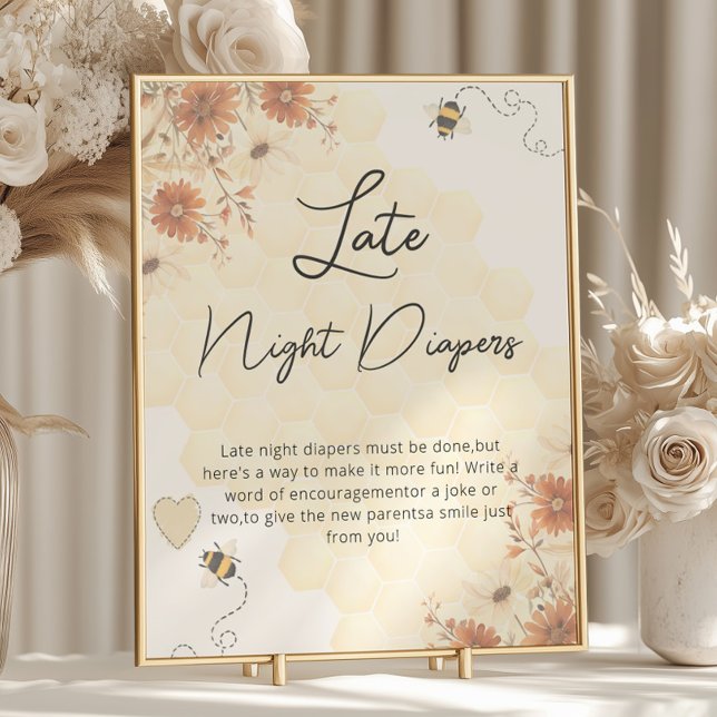 Boho Honey Baby Dusche Spate Night Diapers Poster (Von Creator hochgeladen)