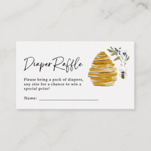 Boho HoneyBee Windel-Raffle Baby Shower Begleitkarte