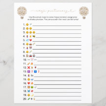 Boho Hot Air Ballon Emoji Game Card
