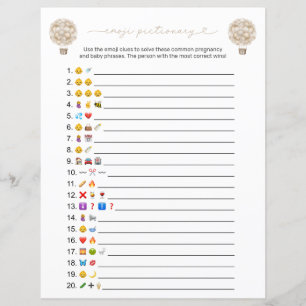Boho Hot Air Ballon Emoji Game Card
