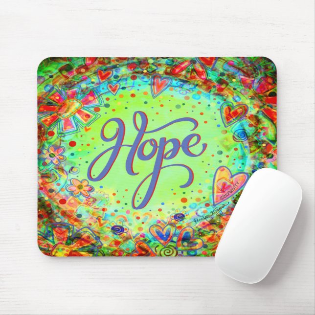 Boho Hübsche Blumengrün-Hope-Inspiritivität Mousepad (Mit Mouse)