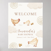 Boho-Huhn schlüpft bald Baby-Shower-Willkommen 