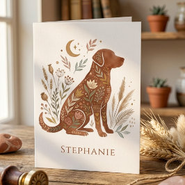 Boho-Hund-Grußkarte – Geschenk für Hundebesitzer Dankeskarte