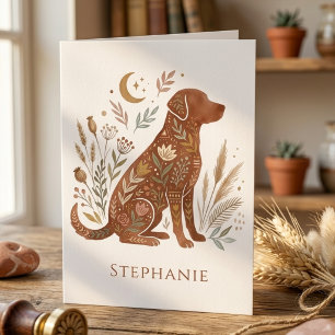 Boho-Hund-Grußkarte – Geschenk für Hundebesitzer Dankeskarte