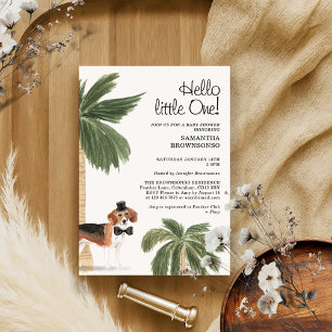 Boho-Hund-Junge-Baby-Party Rustikaler Beagle Einladung