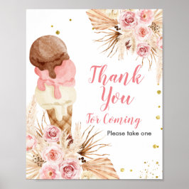 Boho Ice Creme Danke, dass Sie kommen Gefallen-Zei Poster