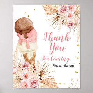 Boho Ice Creme Danke, dass Sie kommen Gefallen-Zei Poster
