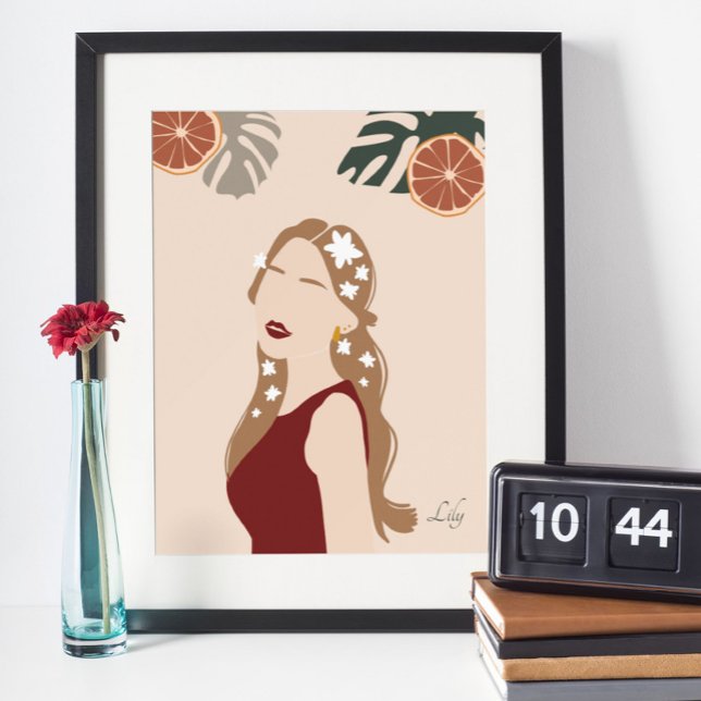 Boho Illustration, Earthy Tones Poster (Von Creator hochgeladen)