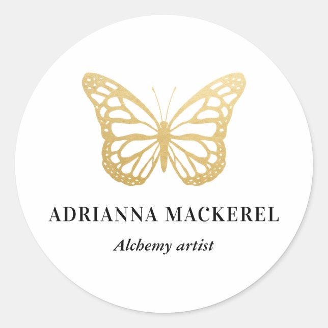 Boho Imitate Goldene Fossilienfliege Runder Aufkleber (Vorderseite)