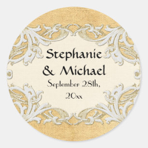 BOHO Imitats Burlap n Lace Sinti und Roma im moder Runder Aufkleber