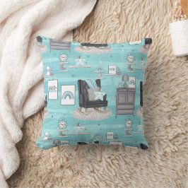 Boho in Neutralen mit Blues und Grays Kissen