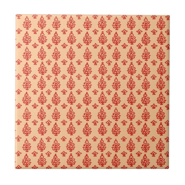Boho India Block Print Fliese (Vorderseite)