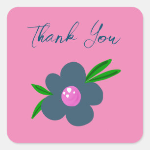 Boho Indigo Blue Blume   Aufkleber für das Party