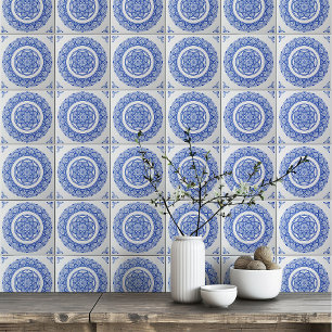 Boho Indigo Navy Mandala Blume Fliese