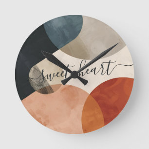 Boho Individuelle Name Runde Wanduhr