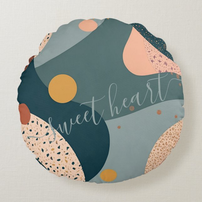 Boho Individuelle Name Rundes Kissen (Vorderseite)