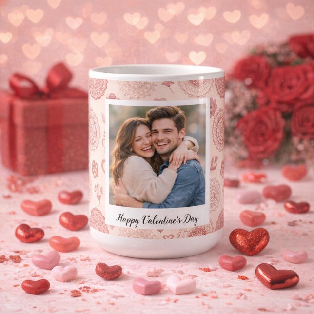 Boho individuelles Foto & Text Valentinstag Kaffeetasse (Von Creator hochgeladen)